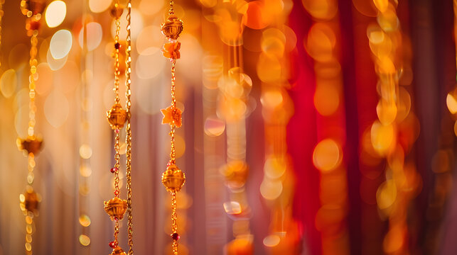 Decorative Wedding Toran in Indian culture Selective focus : Generative AI