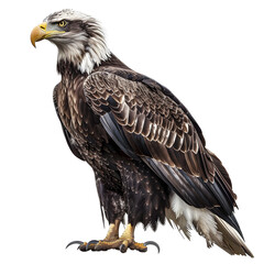 Obraz premium Clipart illustration of eagle on a white background. Suitable for crafting and digital design projects.[A-0003]