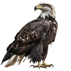 Obraz premium Clipart illustration of eagle on a white background. Suitable for crafting and digital design projects.[A-0001]