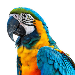 Fototapeta premium Clipart illustration of parrot on a white background. Suitable for crafting and digital design projects.[A-0003]