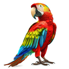 Obraz premium Clipart illustration of parrot on a white background. Suitable for crafting and digital design projects.[A-0002]