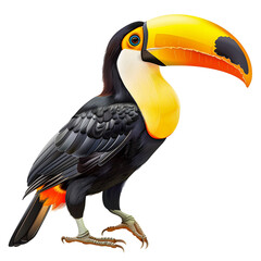 Naklejka premium Clipart illustration of toucan on a white background. Suitable for crafting and digital design projects.[A-0002]