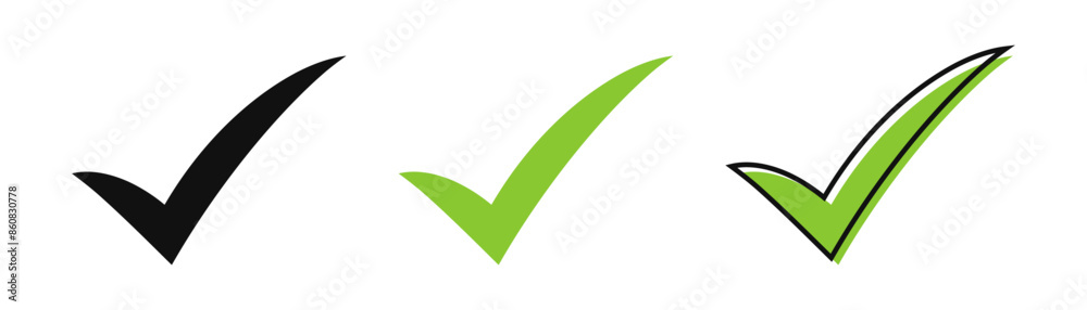 Aufkleber check mark tick icon with correct, accept checkmark icons tick box checked - checkbox symbol approved sign