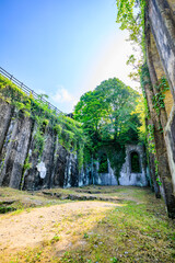 初夏の沈堕発電所跡　大分県豊後大野市　Early summer Chinda power plant ruins. Oita Pref, Bungoono City.