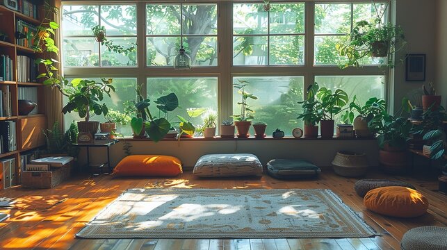 Coping with Anxiety: Design an illustration showing different methods to cope with anxiety, such as exercise, mindfulness, and therapy. Ensure the visuals are encouraging and promote a positive