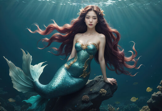 mermaid in the sea