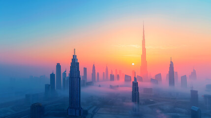 Fototapeta premium Modern City Skyscrapers