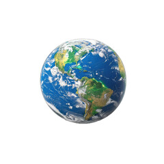 Fototapeta premium 3d Render of Earth's Americas , Detailed Globe Textures, Sustainability. Isolated on a Transparent Background. Cutout PNG.