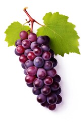 Fototapeta premium Grapes with leaf on white background, Fresh Grapes