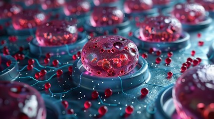 Visualize stem cell therapies with detailed diagrams explaining regenerative medicine techniques. Illustration, Minimalism,