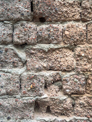 Stone background. Old stonework. Walls made of cement and stones.
