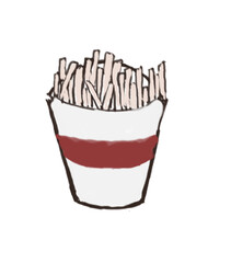 French Fries Fast Food Vector Clip Art Illustration