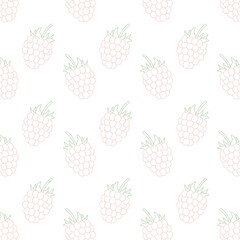 Raspberry outline repeating pattern