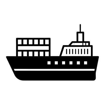 recommend clip art: line art icon illustration of cargoship