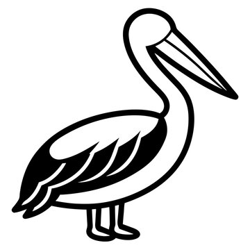 recommend clip art: line art icon illustration of pelican