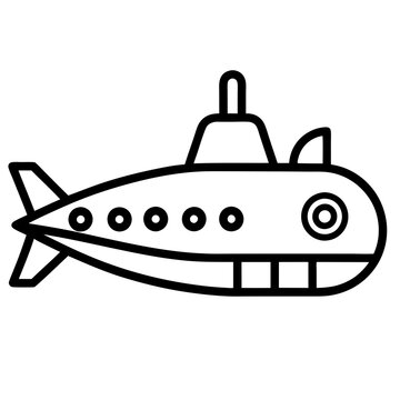 recommend clip art: line art icon illustration of submarine