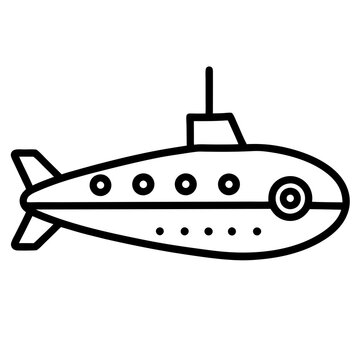 recommend clip art: line art icon illustration of submarine