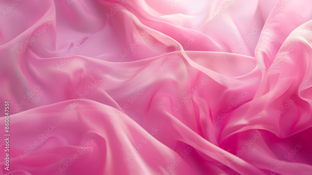 Aufkleber texture chiffon fabric in pink color for backgrounds silk fabric selective focus : generative ai