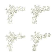 Classic Vitage Wedding Ornaments Frames Separator Elements Classic Vintage Wedding Invitation Hand Drawn Ornate the Calligraphy Poster Victorian Style