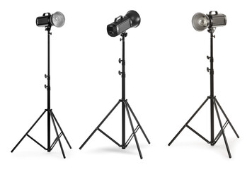 Obraz premium Professional lighting equipment isolated on white, set