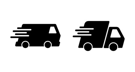 Delivery Icon vector isolated on white background. Fast Delivery Icon. Fast shipping delivery truck. Truck icon delivery