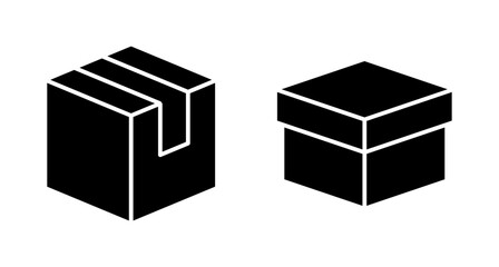 Box icon vector isolated on white background. Cardboard box, packaging open. Box vector icon