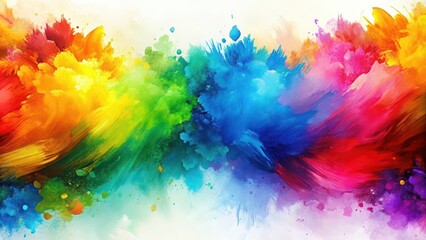 Fototapeta premium Abstract background of colorful brush strokes in watercolor style, paint, art, design, colorful, abstract