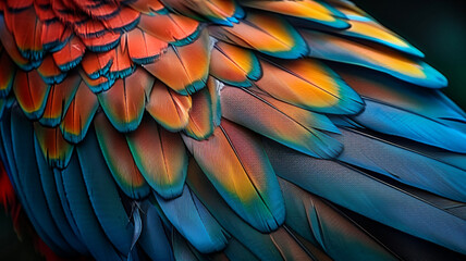 Obraz premium macaw feathers showcase nature abstract beauty, AI Generative.