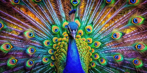 Vibrant wallpaper featuring a peacock with colorful feathers, peacock, bird, feathers, vibrant, wallpaper, background