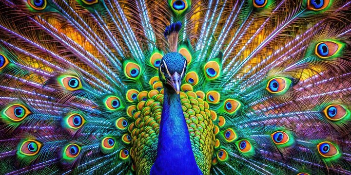 Vibrant wallpaper featuring a peacock with colorful feathers, peacock, bird, feathers, vibrant, wallpaper, background