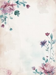 A vertical A4 journal page with a subtle artistic discreet floral border.