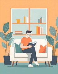 man reading a book
