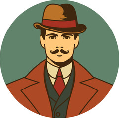 Vintage man cartoon illustration