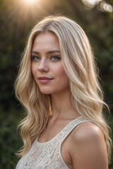 Fototapeta premium Smiling attractive Hispanic young woman looking at the camera.