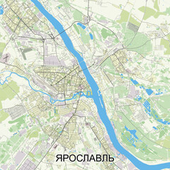 Yaroslavl, Russia map poster art