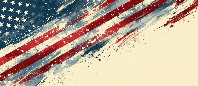 Patriotic American Flag Banner Art, US Election Campaign Backdrop, Stars and Stripes Abstract Artwork, Local or Federal Political Background Concept Design, Freedom Liberty Independence Memorial Day