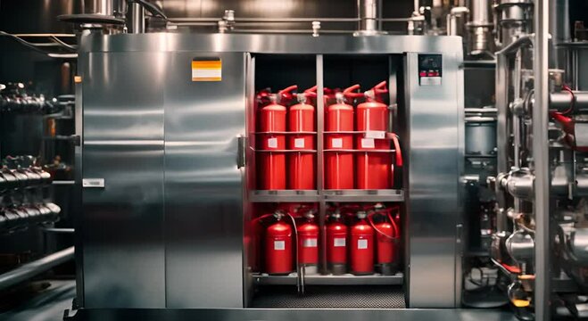 Industrial fire extinguishing system room