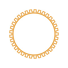 Decorative border frame vector design. Abstract vintage round circle shape frame border or text box with blank empty place for title text isolated on white background