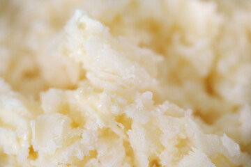 Macro shot of shaved frozen milk texture