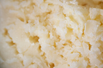Macro shot of shaved frozen milk texture