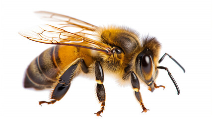 a honey bee isolated on white background 