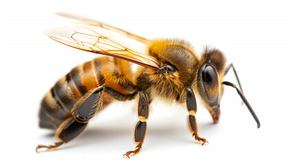 a honey bee isolated on white background 