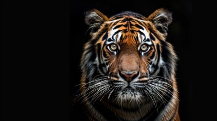 Obraz premium Close-up Portrait of a Majestic Tiger