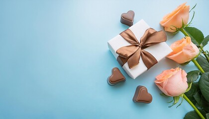Gift Box with Roses and Chocolates