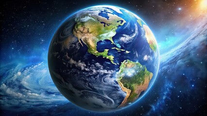 Curtains Planet Earth seen from space, earth, planet, space, universe, global, world, blue, white, atmosphere, satellite view