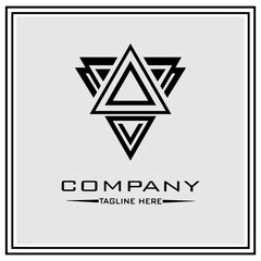 abstract logo design, black and white geometric technology icon