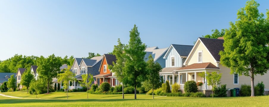 Graph of house prices rising in a suburban neighborhood, market analysis, property value