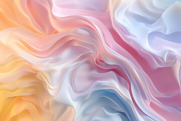 Obraz premium Abstract fluid art with vibrant pink, blue, and orange swirls, creating a dreamy, flowing texture perfect for backgrounds and creative projects.
