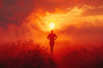 Obraz premium People running against the sun