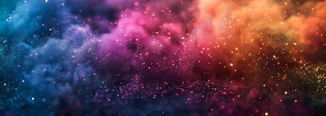 Fototapeta premium Abstract rainbow powder splatter background. Rainbow powder exploding